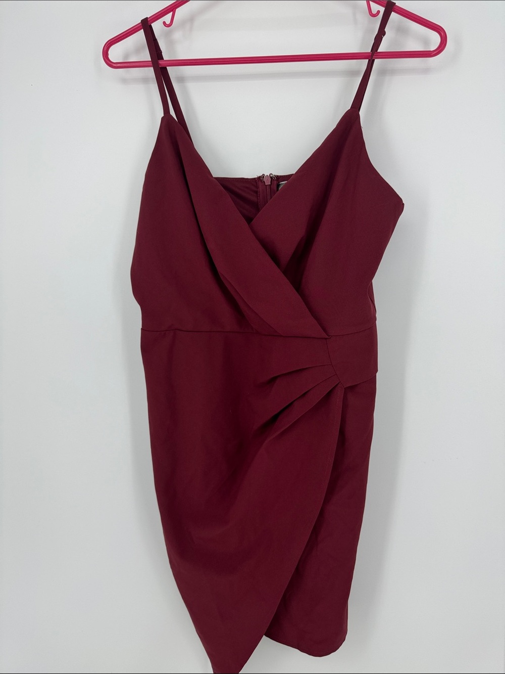 Women’s Burgundy Wrap-Front Dress